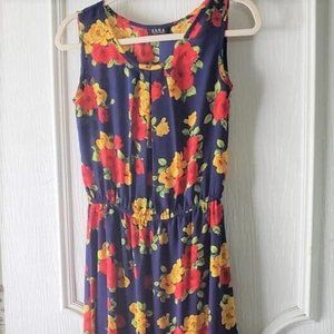 Zara Anos Years red & yellow floral maxi dress size M, sleeveless full length
